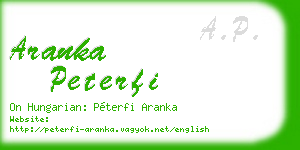 aranka peterfi business card