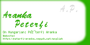 aranka peterfi business card